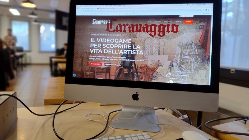 Sito ufficiale caravaggiogame.com su iMac