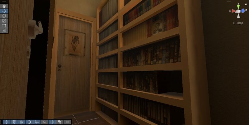 Corridoio con libreria — Museo Achille Togliani in Unity